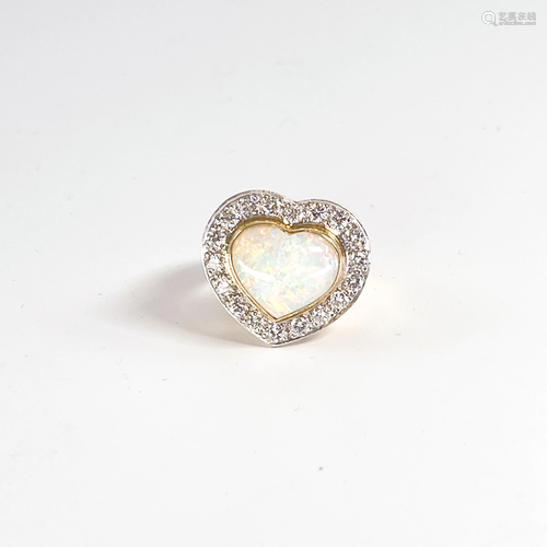 Opal Heart Ring