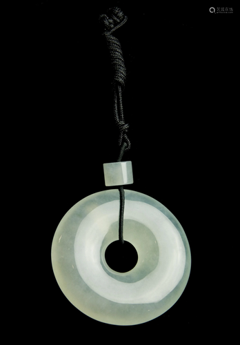 Light Green to Translucent Jadeite Disc Pendant