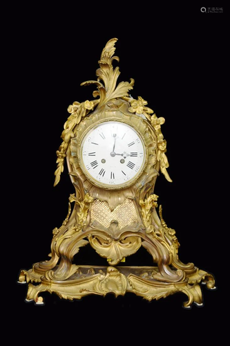 A Gilt Bronze Louis XVI Style Mental Clock