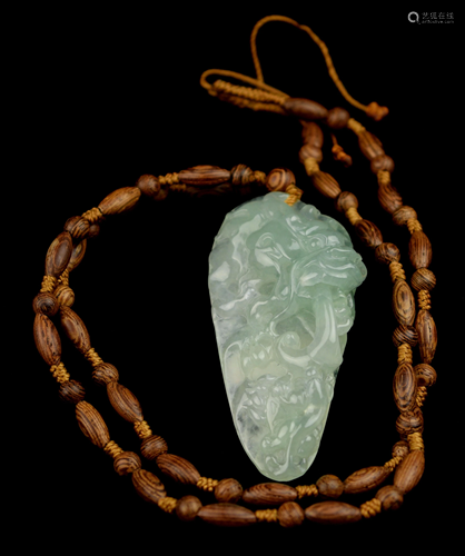 Natural Jadeite Dragon Pendant Necklace (with