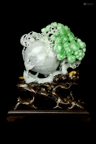 Green Jadeite peaches Decor piece 