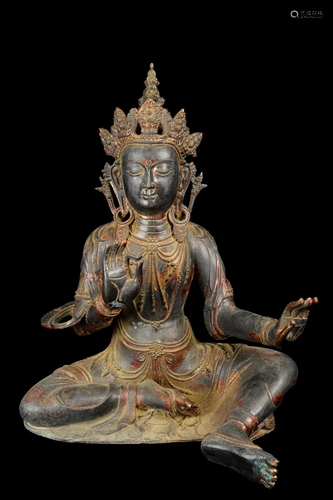 [Chinese] A Tibetan Old Bronze Sculpture of Mahesvara