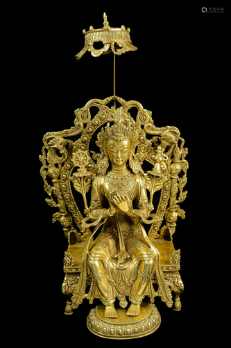 [Chinese] A Tibetan Brass Maitreya Sculpture