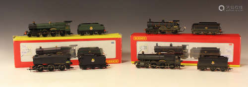 Four Hornby gauge OO DCC locomotives and tenders, comprising...