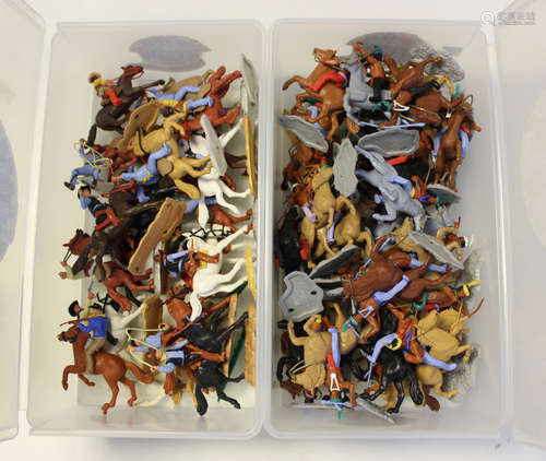 A good collection of Timpo Toys plastic figures of cowboys, ...