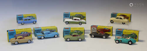 Six Corgi Toys cars, comprising a No. 152S BRM Formula 1 rac...