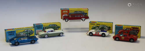 Five Corgi Toys cars, comprising a No. 224 Bentley Continent...