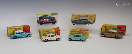 Ten Dinky Toys cars, comprising a No. 138 Hillman Imp, a No....