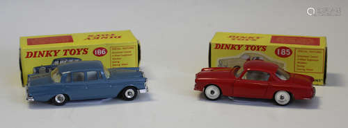 Eleven Dinky Toys cars, comprising a No. 232 Alfa Romeo raci...