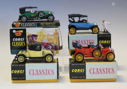 Four Corgi Classics cars, comprising a No. 900 1927 Bentley,...