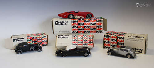 Six Western Models diecast cars, comprising a WMS 23 1927 Su...