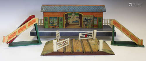 A collection of Hornby gauge O railway items, including two ...