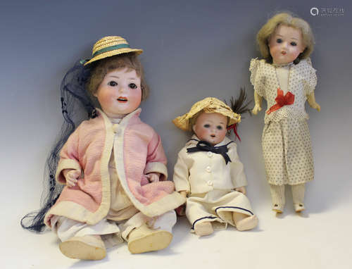 A Heubach Köppelsdorf bisque head doll, impressed '300·0, wi...