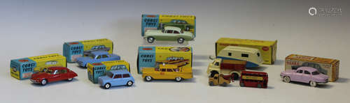 Five Corgi Toys cars, comprising a No. 224 Bentley Continent...