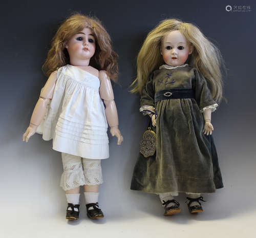 A Gebruder Heubach bisque head doll, impressed '8192 4½', wi...