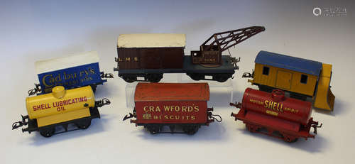 Ten items of Hornby gauge O goods rolling stock, comprising ...