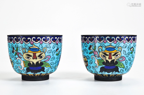 A Cloisonne Enamel Cups Qing Dynasty