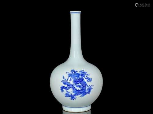 Qing Kangxi blue and white Kirin dragon phoenix pattern long...