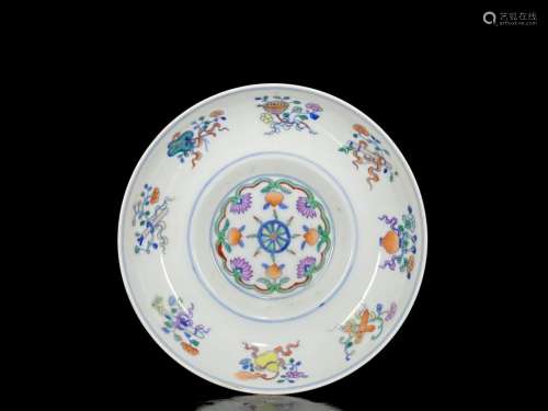 Qing Yongzheng doucai Babao pattern plate