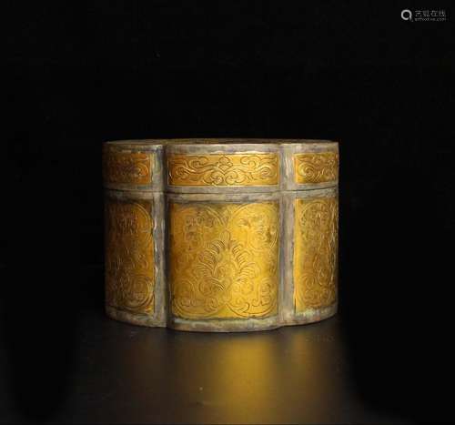 Bronze gilded box of Tang Dynasty