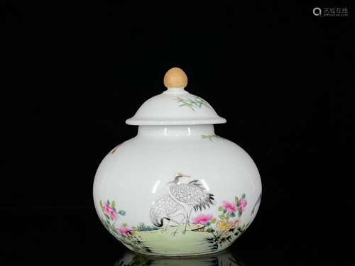 Qing Yongzheng pink flower and bird pattern tea pot