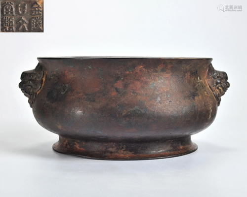 A Bronze Bombe Censer Qing Dynasty