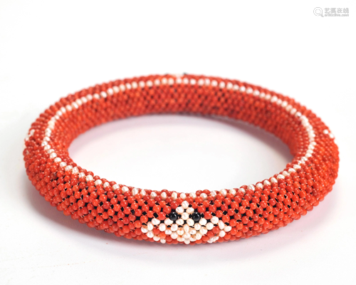 A Coral Beaded Bangle Qing Dynasty