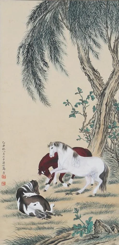 A Chinese Scroll Painting By Ma Jin