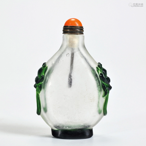 A Peking Glass Overlay Snuff Bottle Qing Dynasty