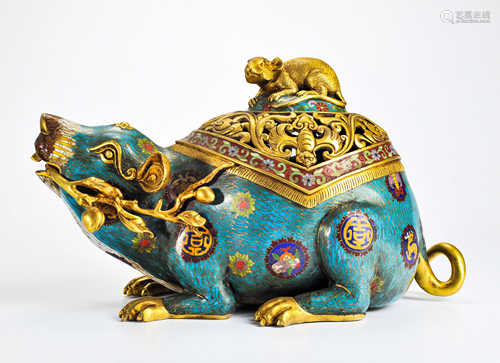 A Cloisonne Enamel Mouse Qing Dynasty