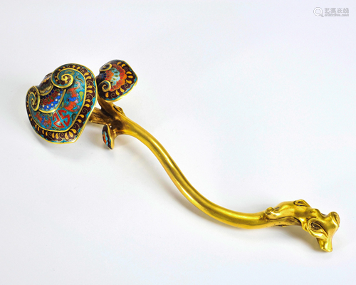 A Cloisonne Enamel Ruyi Scepter Qing Dynasty