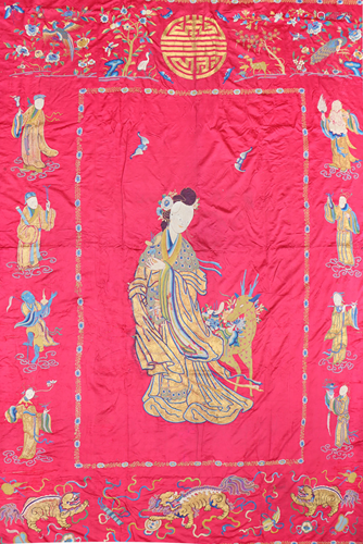 An Embroidered Immortal Panel Qing Dynasty