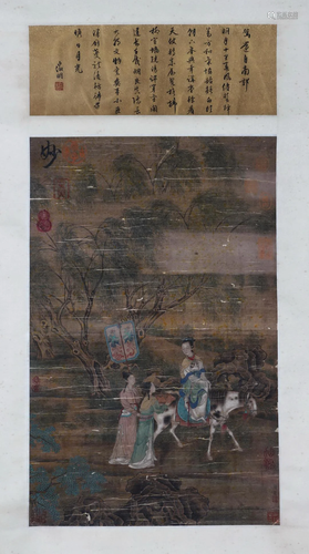 A Chinese Scroll Painting By Zhang Xuan