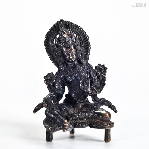 A Tibetan Bronze Seated Bodhisattva Qing Dynasty