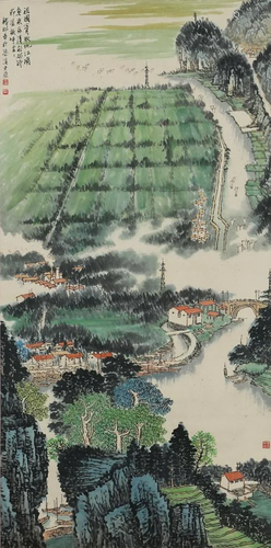 A Chinese Scroll Painting By Qian Songyan