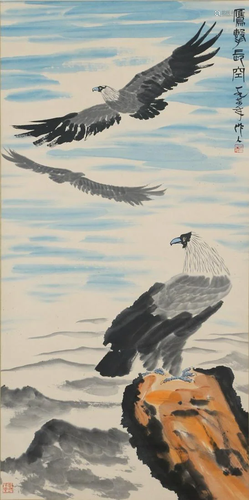 A Chinese Scroll Painting By Wu Zuoren