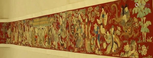 A Long Qing Dynasty Embroidered Scroll