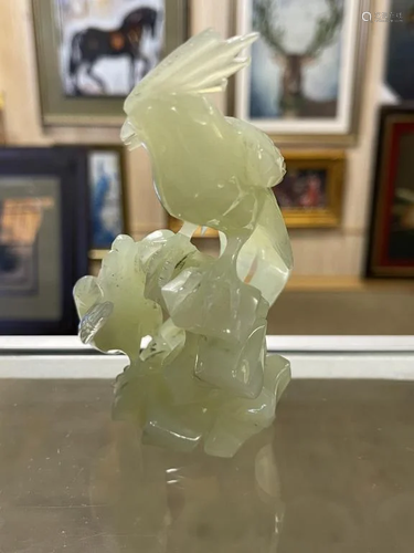 A White Jade Carved Phoenix