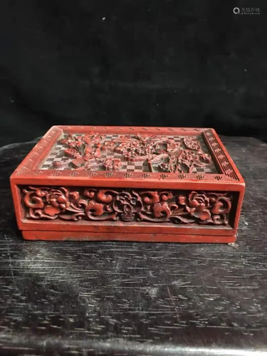 A Carved Red Lacquer Box