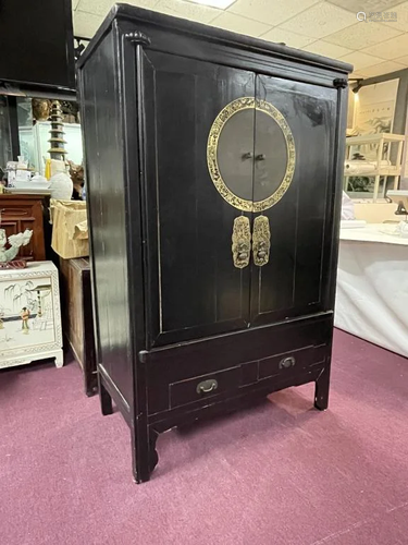 An Antique Chinese Black Lacquer Cabinet