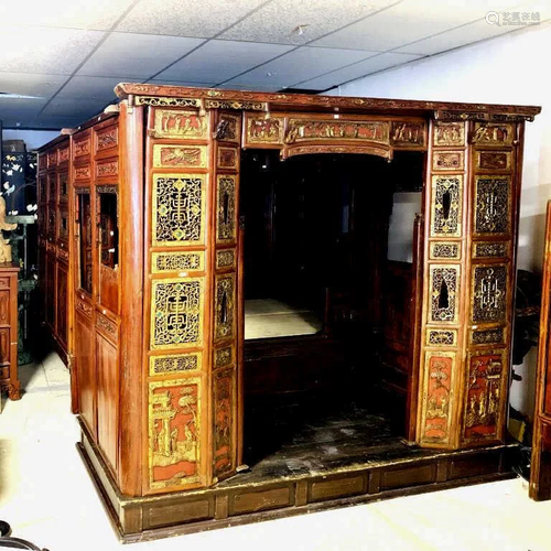 Chinese Carved Wedding Bed