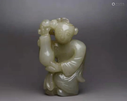 A Hetian Jade Carved Boy