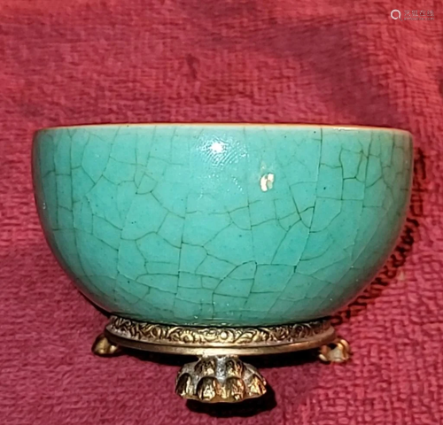 Yongzheng Green Glazed Porcelain Bowl