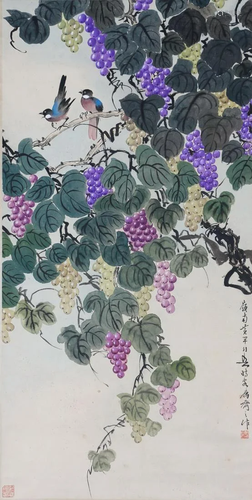 A Chinese Scroll Painting By Huang Huanwu