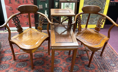 A Set of Wood Chairs and Stand