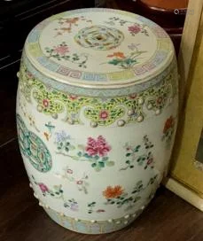 18c. A Fencai Porcelain Garden Stool