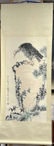 A Chinese Watercolor Painting Scroll