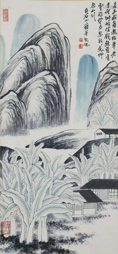 A Chinese Scroll Painting By Qi Baishi