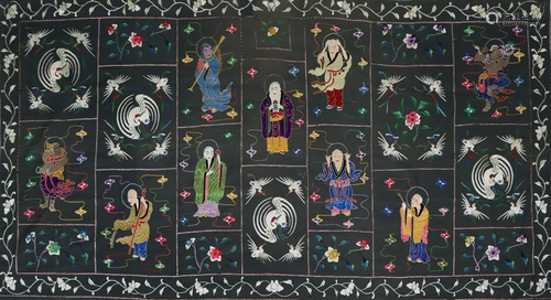 An Embroidered Immortals Cloth Qing Dynasty