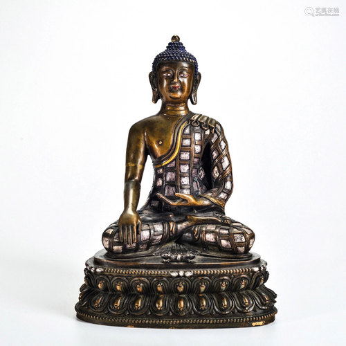 A Bronze Seated Shakyamuni Qing Dynasty